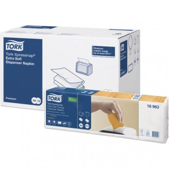 Диспенсерные ультрамягкие салфетки TORK XPRESSNAP белые двухслойные, 5 пачек по 200 листов